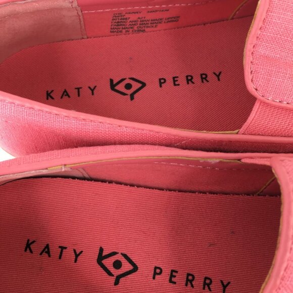 KATY PERRY The Kerry Canvas Slip-On Pink Palm Tree Sneaker Size 7M - Picture 8 of 15